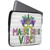 PAARSE GOLD GREEN MARDI GRAS VIBES LAPTOP SLEEVE (Voorkant Rechts)