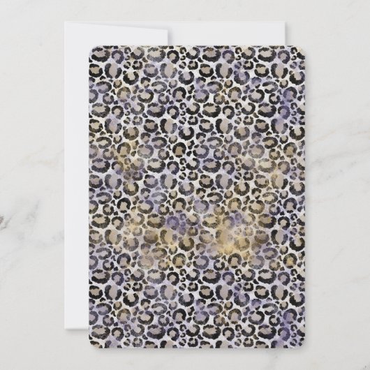 Paarse Gold Leopard-printer Kaart (Achterkant)