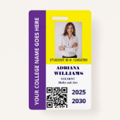 Paarse Gold School College Student Badge (Voorkant)