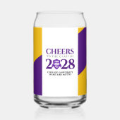 Paarse Gold School College University Afstuderen Blikvorm Glas (Achterkant)