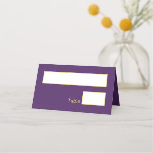 Paarse Golden Beige Wedding Folded Place Card