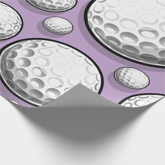 Paarse golfpartij cadeaupapier (Hoek)
