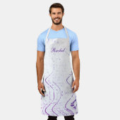 Paarse golfpatronen Aangepaste naam Cute Schort (Gedragen)