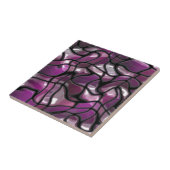 Paarse golven Abstract Tegeltje (Zijkant)