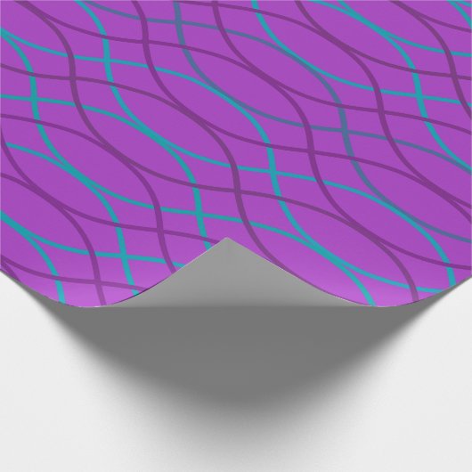 Paarse golven cadeaupapier (Hoek)