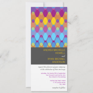 Paarse golven Geometric Mod Pattern Modern Weddens Kaart