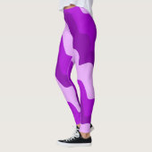 Paarse golvende oceaangolven gradiënt leggings (Links)