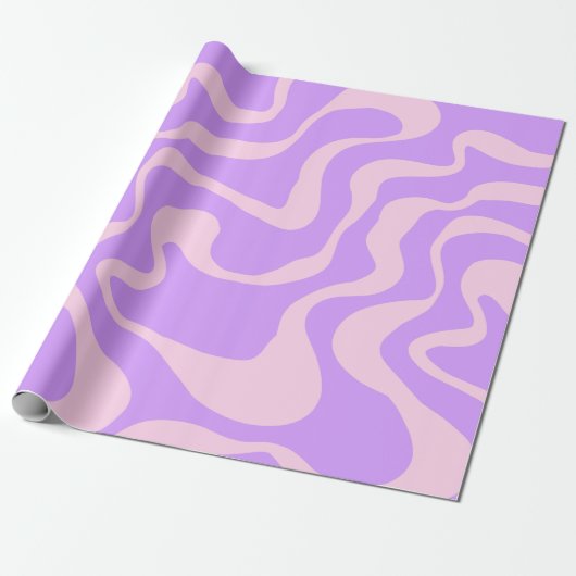 Paarse golvende patroonretro inpakpapier (Uitgerold)
