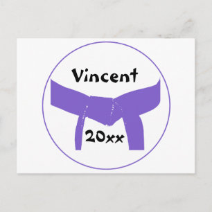 Paarse gordel voor krijgskunst briefkaart