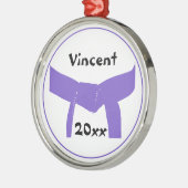 Paarse gordel voor krijgskunst metalen ornament (Links)