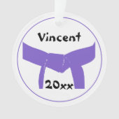 Paarse gordel voor krijgskunst ornament (voorkant)