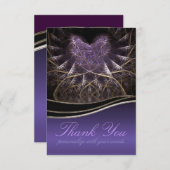 Paarse Goth Hart Bedankbrief Kaart (Voorkant / Achterkant)