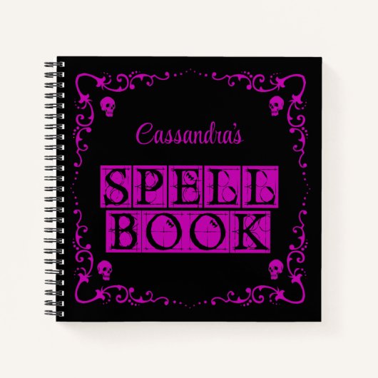 Paarse Goth Spreukenboek Persoonlijk Notitieboek (Voorkant)