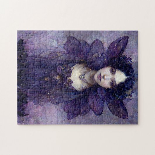 Paarse Gothic Fairy Fantasy Art Jigzaag Puzzle Legpuzzel (Horizontaal)