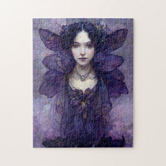 Paarse Gothic Fairy Fantasy Art Jigzaag Puzzle Legpuzzel (Verticaal)
