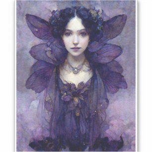 Paarse Gothic Fairy Fantasy Art Sticker