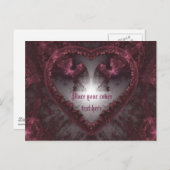 Paarse Gothic Heart 001 Briefkaart (Voorkant / Achterkant)