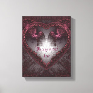 Paarse Gothic Heart 001 Canvas Afdruk