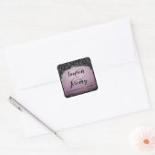 Paarse Gothic Square Wedding Sticker (Envelop)