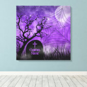 Paarse Gothic Web Custom Wrapped Canvas (Insitu (Houten vloer))