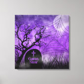 Paarse Gothic Web Custom Wrapped Canvas Afdruk (Voorkant)