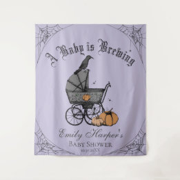 Paarse gotische Baby is brouwen Baby shower achter Wandkleed
