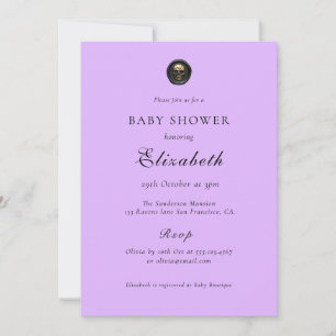 Paarse gotische Baby shower uitnodiging