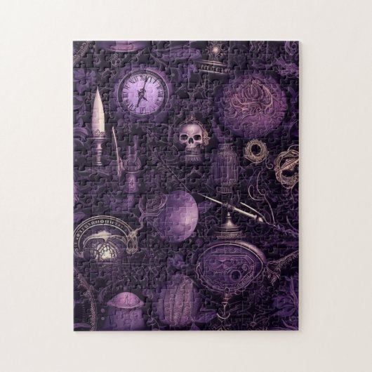 Paarse Gotische Donkere Academie Legpuzzel (Verticaal)