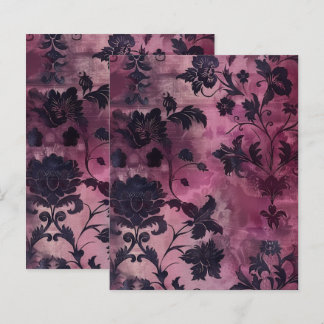 Paarse Gotische Grunge Bloemen Scrapbook Papier
