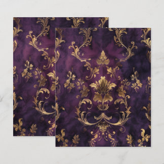 Paarse Gotische Grunge Bloemen Scrapbook Papier