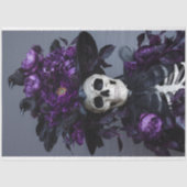 Paarse Gotische Raven Skelet Schedel Decoupage Tissuepapier (Voorkant)