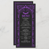 Paarse Gotische Vampier Kathedraal Wedding Menu (Voorkant / Achterkant)
