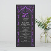 Paarse Gotische Vampier Kathedraal Wedding Menu (Staand voorkant)