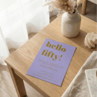 Paarse Goud 50e Verjaardagsfeest Moderne Typografi