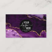 Paarse Goud Aangepaste Logo QR Code Agaat Monogram Visitekaartje (Achterkant)