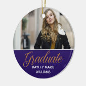 Paarse Goud Afstuderen Foto Afstuderen Kerst Keramisch Ornament (Links)