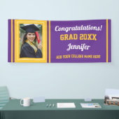 Paarse Goud Congrats Afstudeerder Custom Photo Afs Spandoek (Beurs)