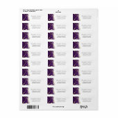Paarse Goud Inkt Trouw Retouradres Etiket (Full Sheet)
