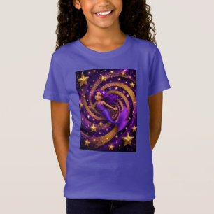 Paarse Goud Ster Meermin Optische Illusie   Fantas T-shirt