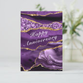 Paarse Goud Uw QR code wenst Jubileum Kaart (Staand voorkant)