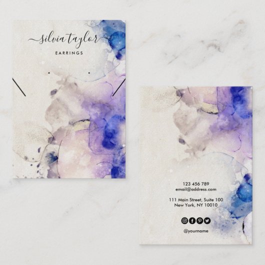 paarse goudalcohol Verzamelkaart voor Ketting Visitekaartje (Voorkant / Achterkant)