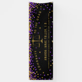 Paarse & goudbanner Law School Graduparty Spandoek (Verticaal)