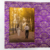  Paarse gouddhonk  bruiloft Drieluik Uitnodiging (Binnenzijde eerst)