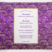  Paarse gouddhonk  bruiloft Drieluik Uitnodiging (Binnenkant midden)