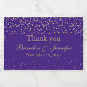 Paarse & Gouden Aangepaste Bruiloft Mousserende Wi Sparkling Wijnetiket (Enkel label)