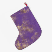 Paarse gouden Abstract Grote Kerstsok (Achterkant (Hangend))