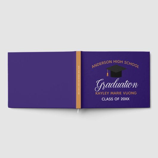 Paarse Gouden Afstuderen Autograph Keepsake 2025 Gastenboek (Volledig)