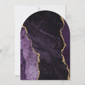 Paarse gouden agaat Dark Arch bruiloft uitnodiging (Achterkant)