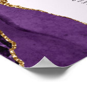Paarse gouden agaat lavendel bruiloft zitplaatsen poster (Hoek)