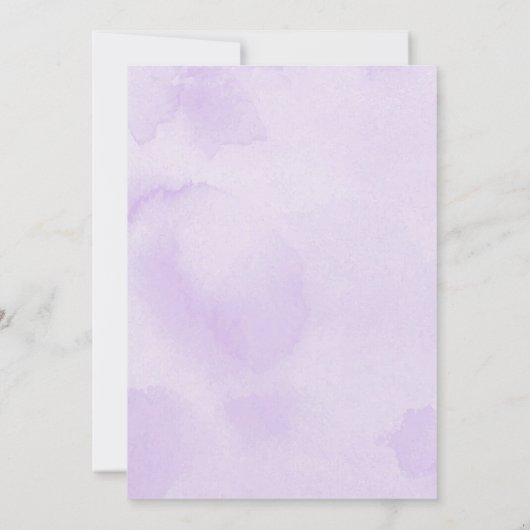 Paarse gouden bloemen rijden door Baby shower para Kaart (Achterkant)